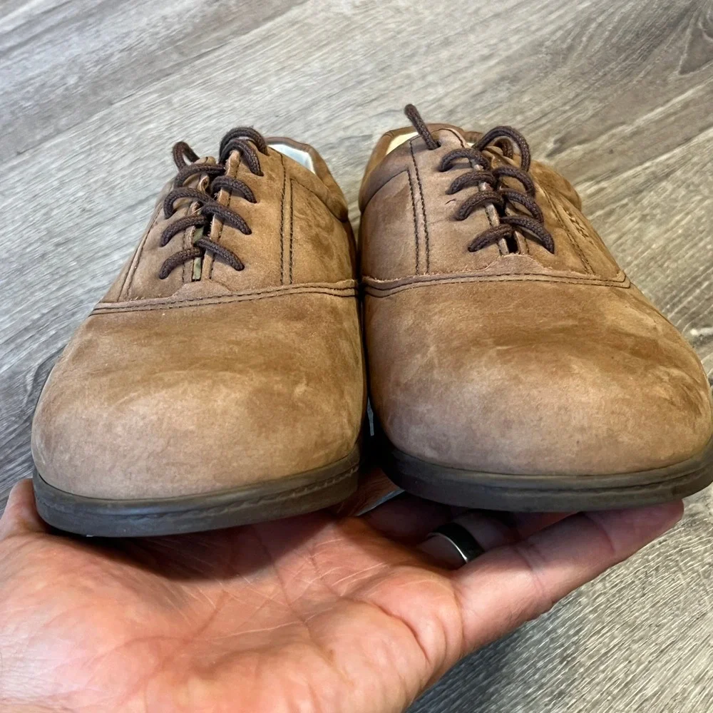 SAS Siesta Brown Nubuck Leather Walking Shoes Flats Womens 8.5 W Tripad Comfort